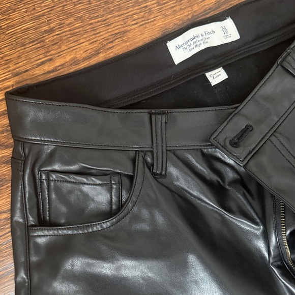 Abercrombie Black Faux Leather Pants - Picture 3 of 4